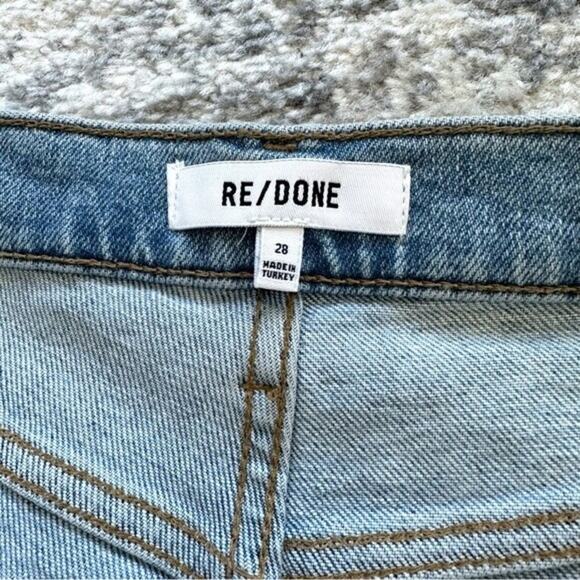 NWT RE/DONE 90s High Rise Ankle Crop Destroy Sanded Blue Size 28 - Picture 7 of 14